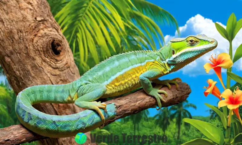 Colaje vibrante de diez reptiles en sus hábitats