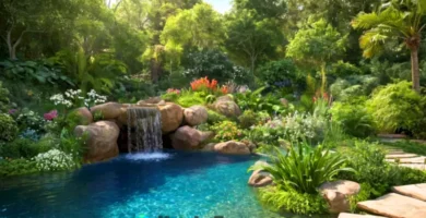 Piscina ecológica rodeada de vegetación