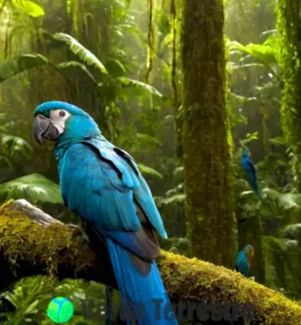 Colección de aves exóticas de plumaje colorido en una selva