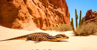 Escena desértica vibrante con una serpiente de cascabel