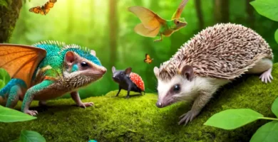 Ilustración realista de un camaleón