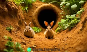 Ilustración colorida de 17 animales excavadores en un entorno subterráneo