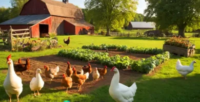 Aves de granja como gallinas