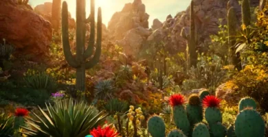 Bosque espinoso con plantas únicas