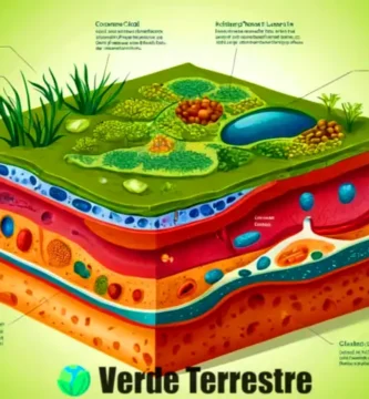 Diagrama colorido de una célula vegetal en sección transversal