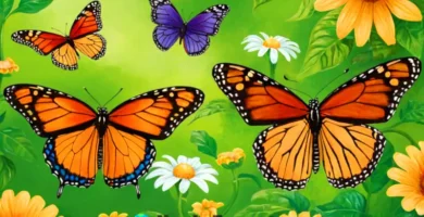 Ciclo de vida de una mariposa en un jardín vibrante
