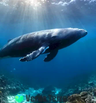 Ballena durmiendo en un tranquilo fondo marino