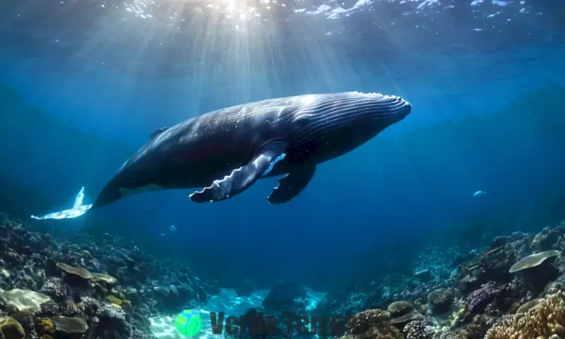 Ballena durmiendo en un tranquilo fondo marino