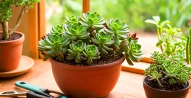 Sucedáneo de Crassula perforata en maceta vibrante