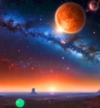 Cuerpos celestes como planetas y estrellas en un fondo cósmico vibrante y detallado