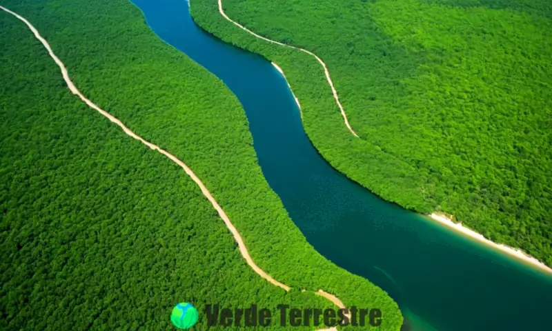 Delta fluvial visto desde arriba