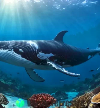 Ballenas nadando en un océano sereno