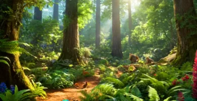 Bosque con árboles altos