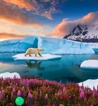 Oso polar y focas sobre hielo
