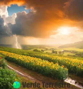 Paisaje vibrante que mezcla sol