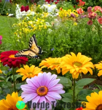 Ramo artístico de 10 flores vibrantes con etiquetas de nombres y significados