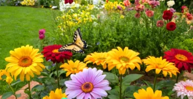 Ramo artístico de 10 flores vibrantes con etiquetas de nombres y significados