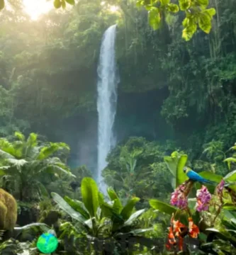 Selva brasileña vibrante con orquídeas exóticas