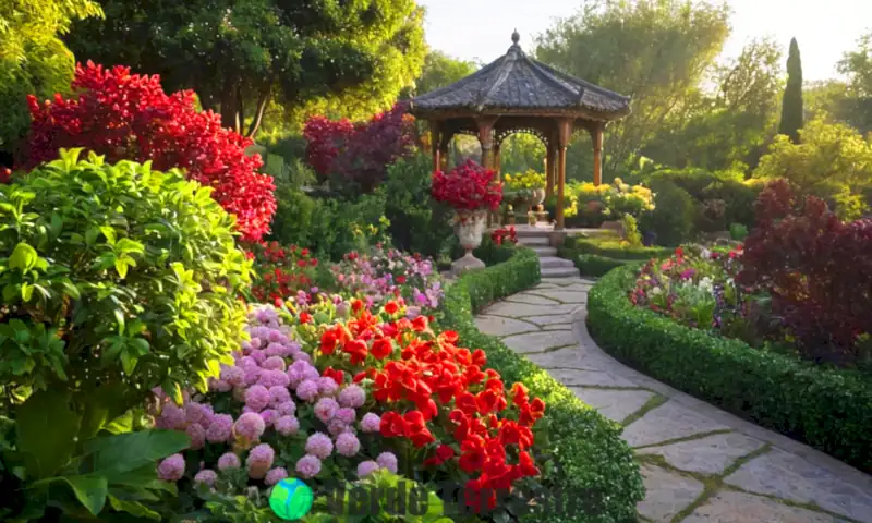 Raras flores elegantes en un jardín lujoso
