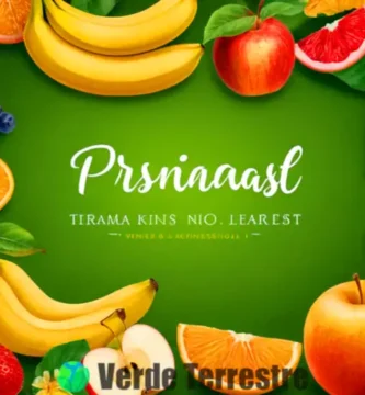 Ilustración botánica educativa de frutas como manzanas