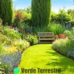 Escena de jardín vibrante con diferentes tipos de hierbas