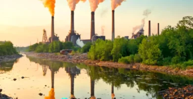 Cubierta que muestra un paisaje dividido: a la izquierda