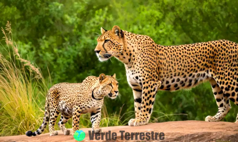 Ilustración de un leopardo en una llanura