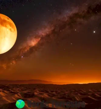 Representación artística de Venus en un cielo estrellado