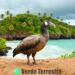 Un dodo majestuoso en una costa rocosa