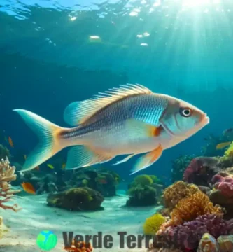 Peces transparentes nadando en un entorno marino vibrante