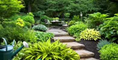 Portada de libro con plantas de sombra en un jardín oscuro