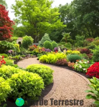 Un jardín vibrante con diversas plantas
