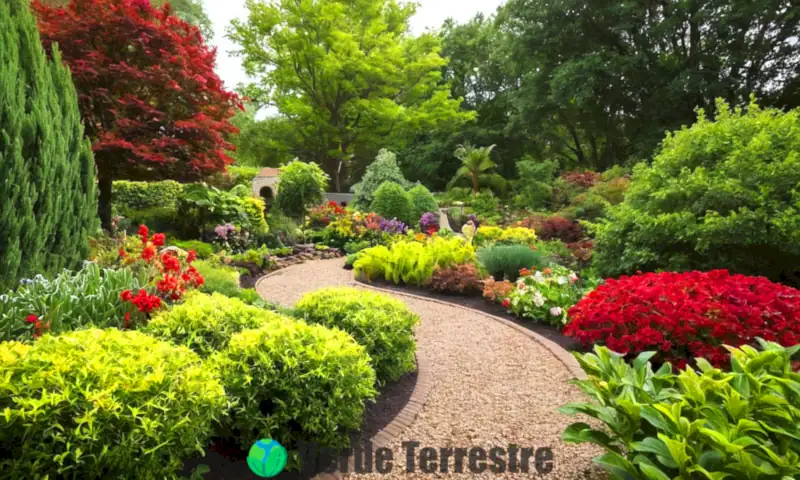 Un jardín vibrante con diversas plantas