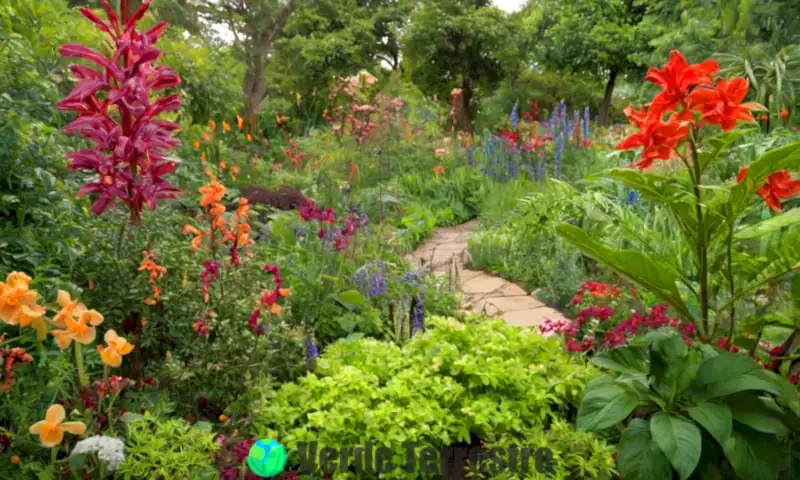 Jardín exuberante con plantas sexuales diversas