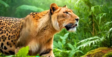 Portada colorida con un león