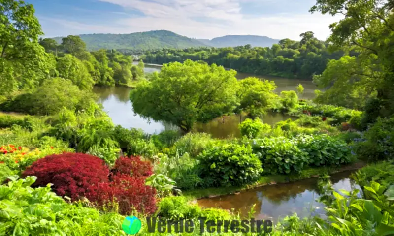 Portada artística que ilustra el desarrollo sostenible, con un paisaje verde, ecosistemas diversos y tres pilares representando sostenibilidad económica, social y ambiental
