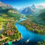 Ilustración que muestra una división entre geografía física