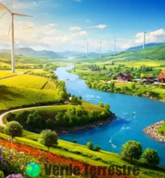 Paisaje vibrante con ríos