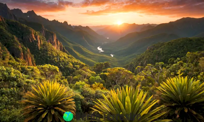 Cinco regiones naturales del mundo con paisajes diversos: selva tropical, desierto, tundra nevada, bosque templado y cordillera montañosa