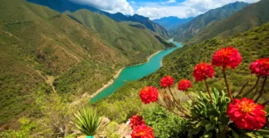 Paisaje de montañas y valles de México