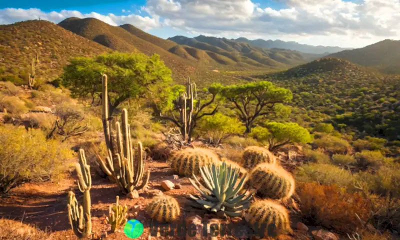 Portada de un bosque seco con cactáceas, suculentas, aves coloridas y pequeños mamíferos, resaltando la biodiversidad y fragilidad del ecosistema