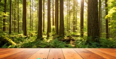 Composición artística de diferentes tipos de madera en un bosque