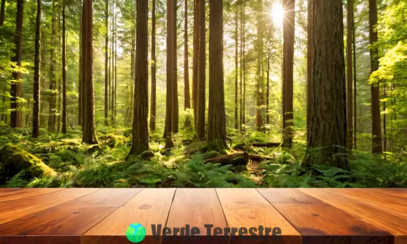 Composición artística de diferentes tipos de madera en un bosque