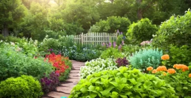 Jardín vibrante con 13 variedades de plantas de menta