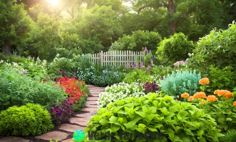 Jardín vibrante con 13 variedades de plantas de menta