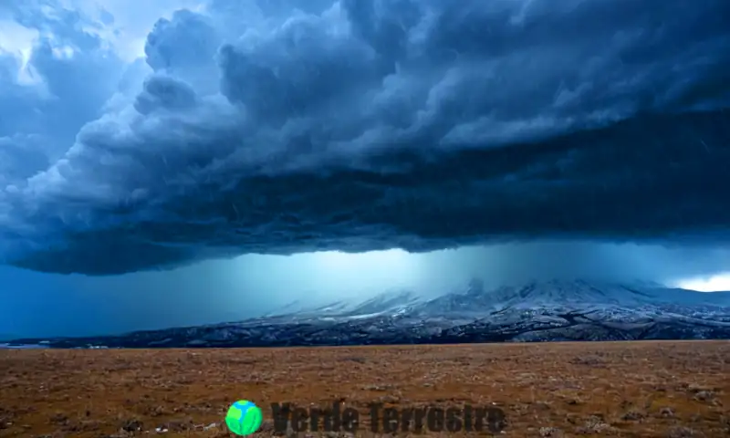 Portada colorida que ilustra diferentes tipos de precipitación atmosférica: lluvia