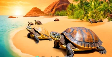 Cinco tortugas terrestres en sus hábitats naturales