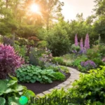 Jardín vibrante con la planta Venus Thunder