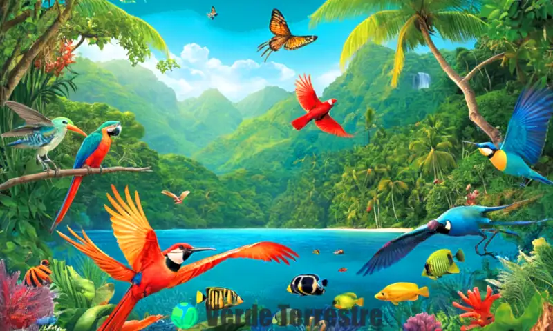 Ilustración educativa que muestra ramas de la zoología con ejemplos de biología marina, ornitología y entomología, en un fondo degradado
